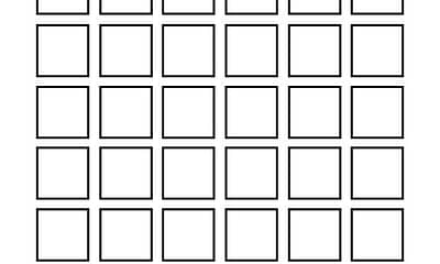 1 Inch Blank Square Template