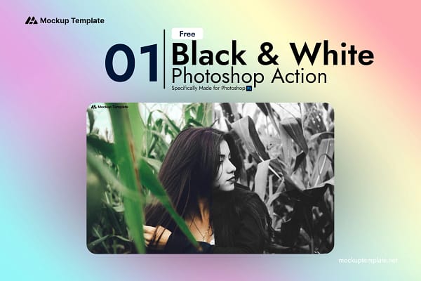 black and white Professional Photoshop action 2