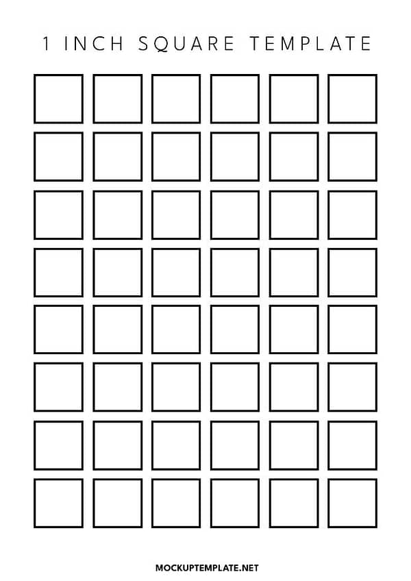 1 Inch Blank Square Template