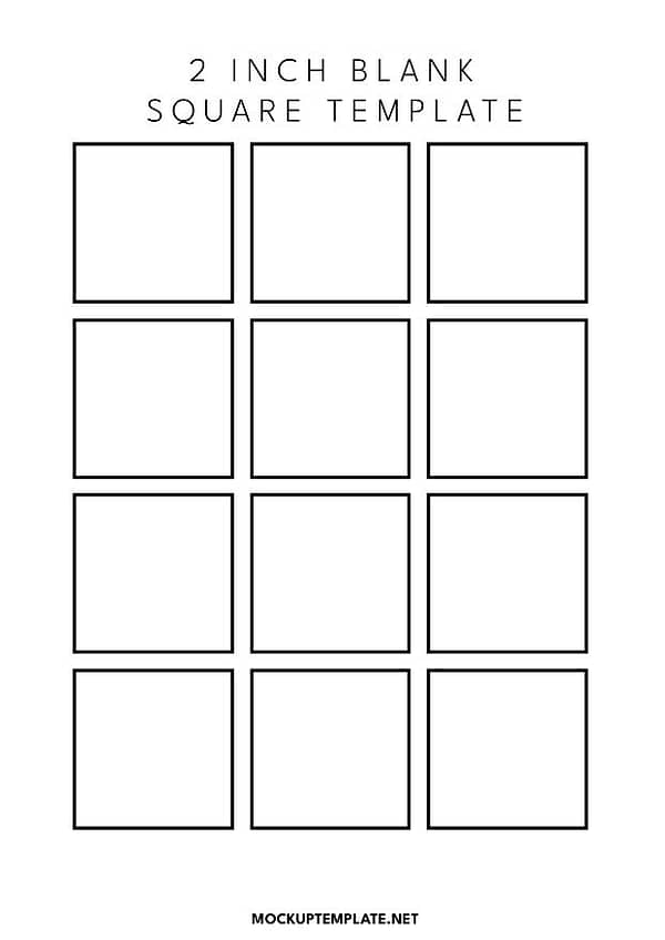 2 Inch Blank Square Template Printable