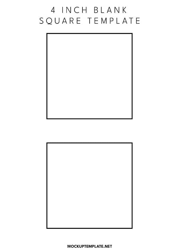 4 Inch Blank Square Template Printable